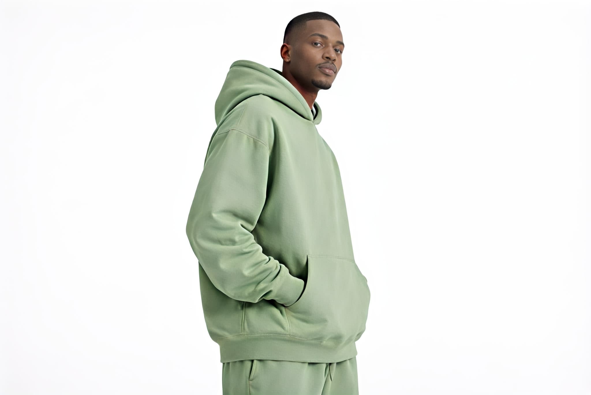 Sage Green hoodie view 4